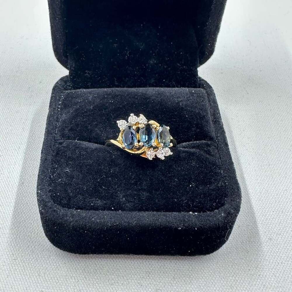 Vintage 1990s 14 KT Gold Electroplate Cubic Zirconia Ring - Ireland